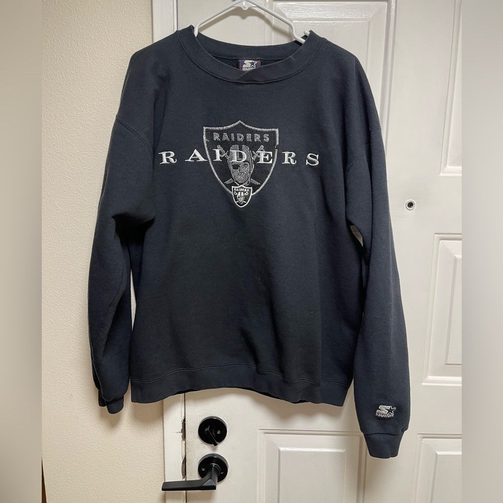 Vintage 90’s Oakland Raiders Starter Crewneck size Large NFL